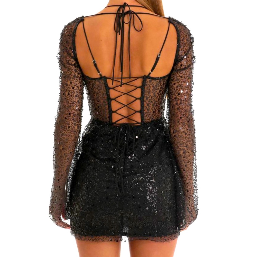 Lucy in the Sky Black Sequin Mini Dress